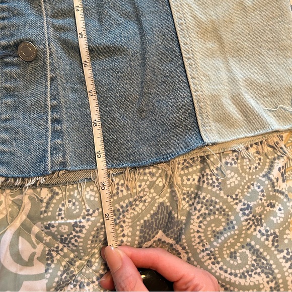 Gap Two Tone Color Block Denim Skirt - Picture 6 of 10